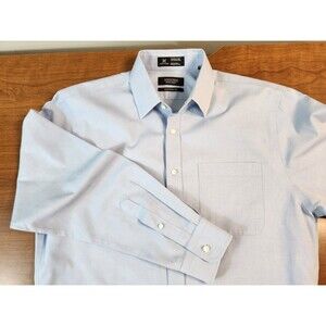 Nordstrom Wrinkle Free Traditional Fit Mens Long Sleeve Shirt 15-33 Light Blue